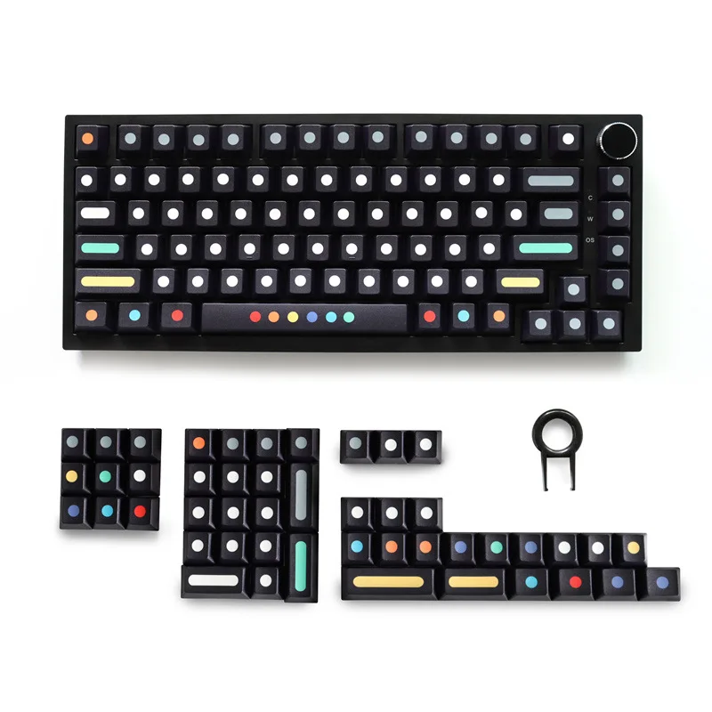black-dot-keycaps-suitable-for-customized-mechanical-keyboard-keycaps-129-keys-dot-personality-theme