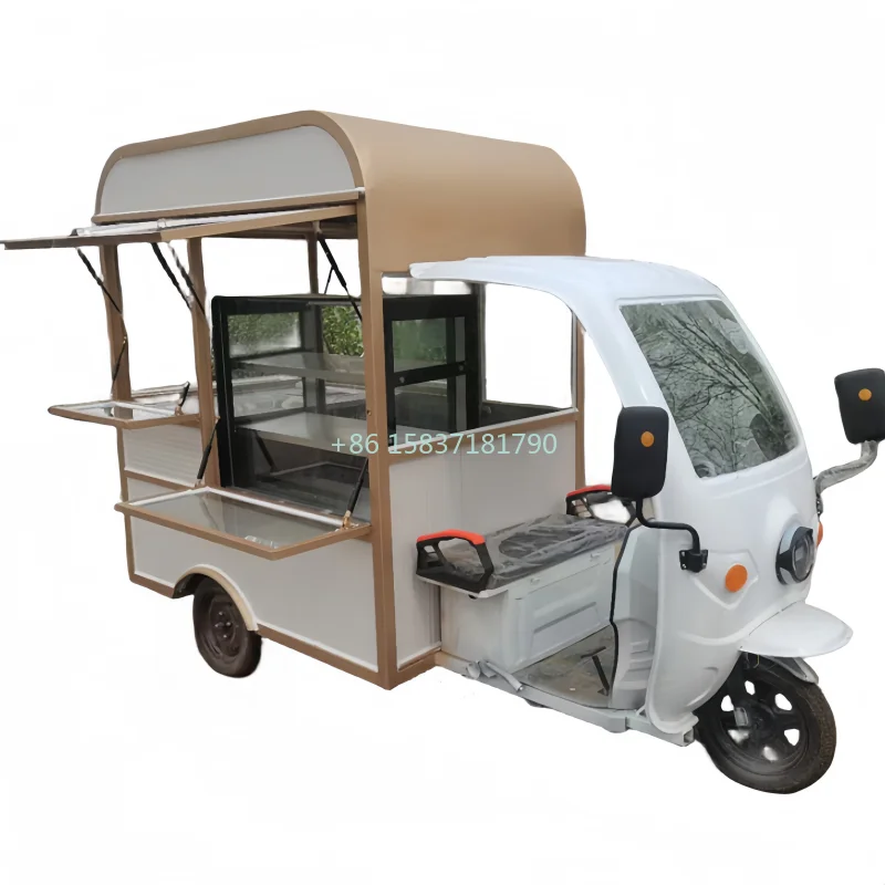 High Quality Mobile Dining Car Three-Wheeled Food Truck Food Cart Restaurant Kitchen Cooking Equipment Dining Booth Food Truck