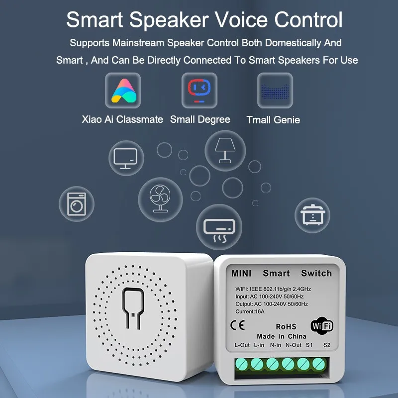 Interruptor inteligente eWelink Easylink con Wifi, Control remoto inalámbrico, controlador de temporizador, funciona con Smart Life, Alexa, Alice, Google Home