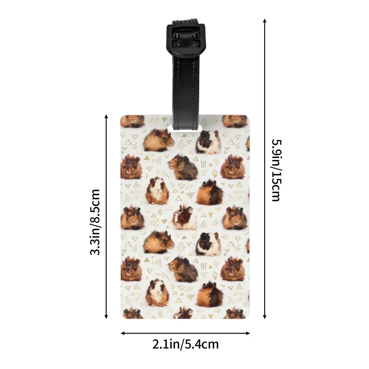 Custom Cute Guinea Pig Pet Luggage Tag Animal Travel Bag Suitcase Privacy Cover ID Label