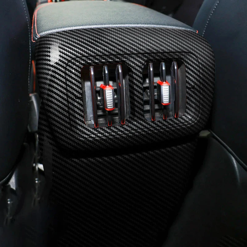 Rear Air Vent Anti-kick Cover For BYD Shark 6 Carbon Look Armrest Back Air-outlet Protective Panel ABS Material Car Accessories