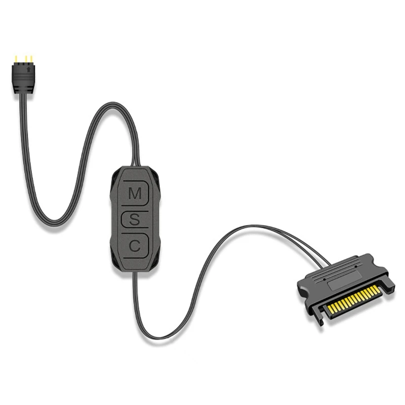 Mate – contrôleur LED RGB adressable manuellement, SATA 15-Pin à 3-Pin ARGB LED