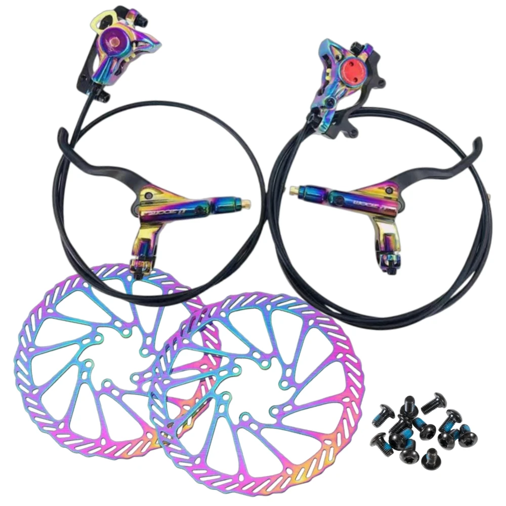 

Rainbow Bike Accessories MTB Bicycle Hydraulic Brakes External & Internal Routing Oil Disc Brake System Front and Rear Set