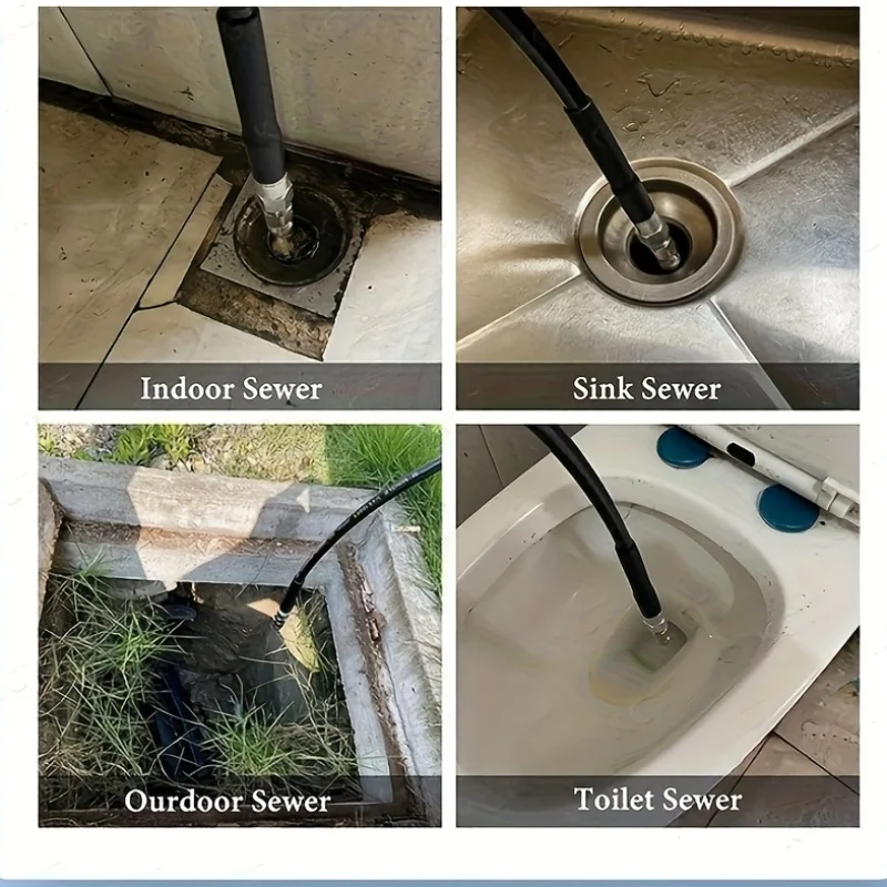 Stainless Steel 1 4 Inch 5000PSI High Pressure Water Jet Drain Cleaner Nozzle 6 Spray Patterns Quick Connect Sewer Cleaning view 6