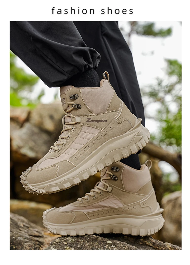 Neue Herbst-High-Top-Sport-Wanderstiefel in großen Größen, bequem mit dicken Sohlen, leicht und lässig, geeignet für tägliche Outdoor-Aktivitäten, Wandern, Reisen, Bergsteigen und Campingausrüstung für alle Jahreszeiten. – Detail 10