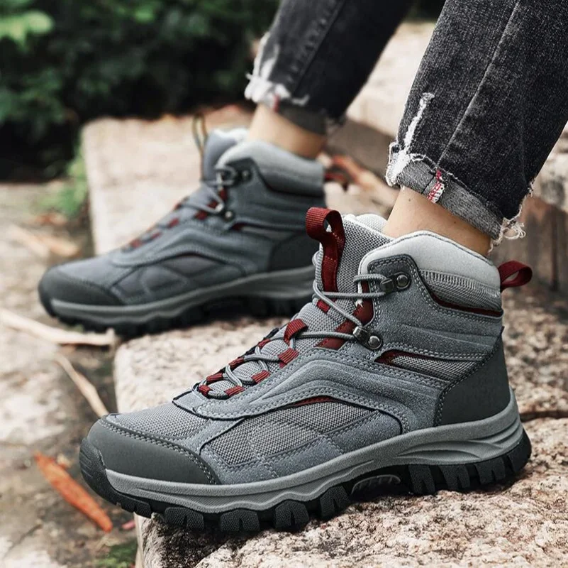 

2025 New Winter Men's Boots Warm Men's Snow Boots High Quality Leather Men Non-slip Sneakers Outdoor Men Hiking Boots Work Shoes