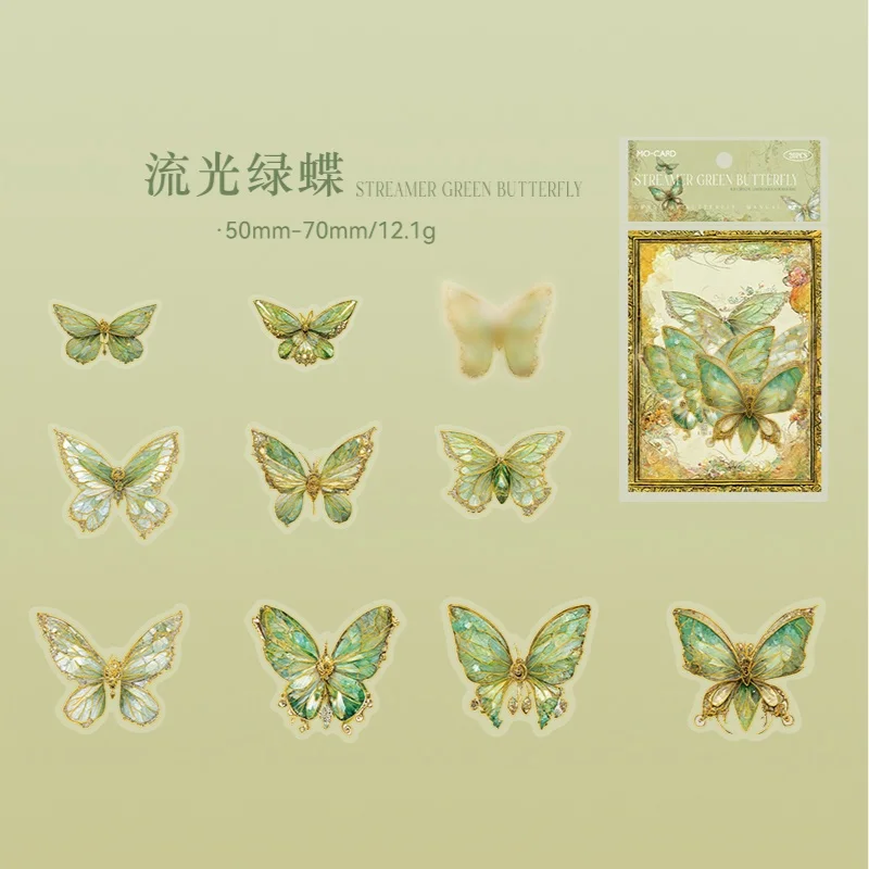 20 stuks kleurrijke kristallen vlinderstickers, handmatige DIY decoratieve stickers, decoratieve stickers voor afvaldagboek