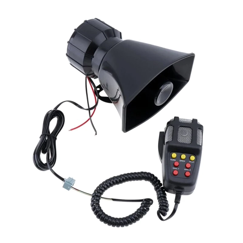 Car Siren Horn 5/7 Tone Sound Siren for police Mic PA Speaker Car System Emergency with Microphone 20W Sound Electric Horn