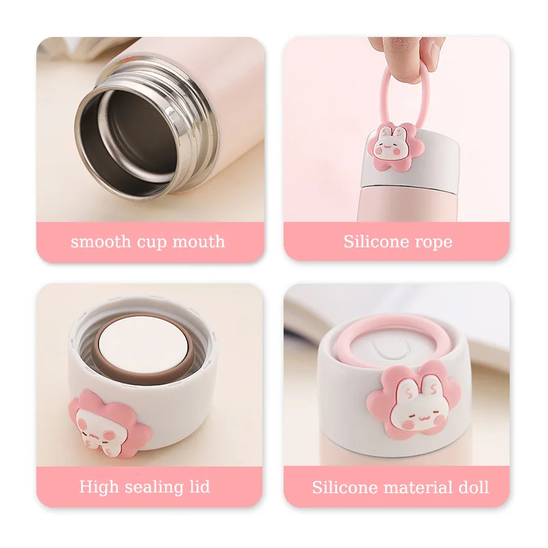 Mini copo de café de isolamento térmico à prova de vazamento portátil caneca de bolso bebida fria bebida quente bonito kawaii copo térmico