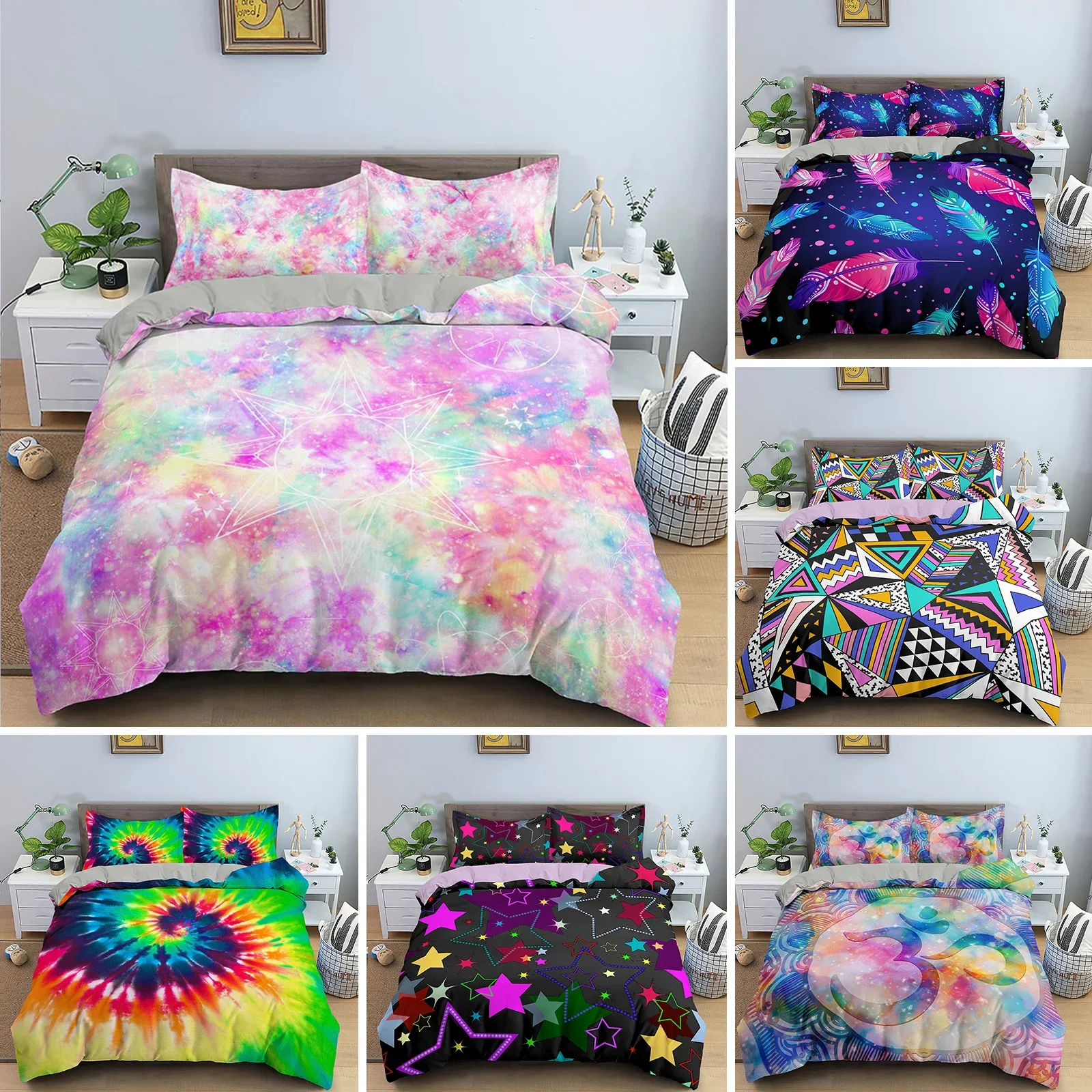 

3D Printing Bedding Set Luxury Duvet Cover With Pillowcase Quilt Cover Queen King Bedding Starry Sky Pattern Comforter Cover