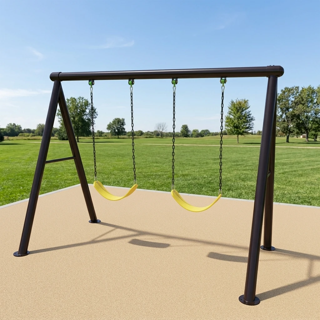 Commercial Children's Outdoor Swing Set, Durable Alloy Frame, for Schools, Kindergartens, Trampoline Parks, Family Playgrounds
