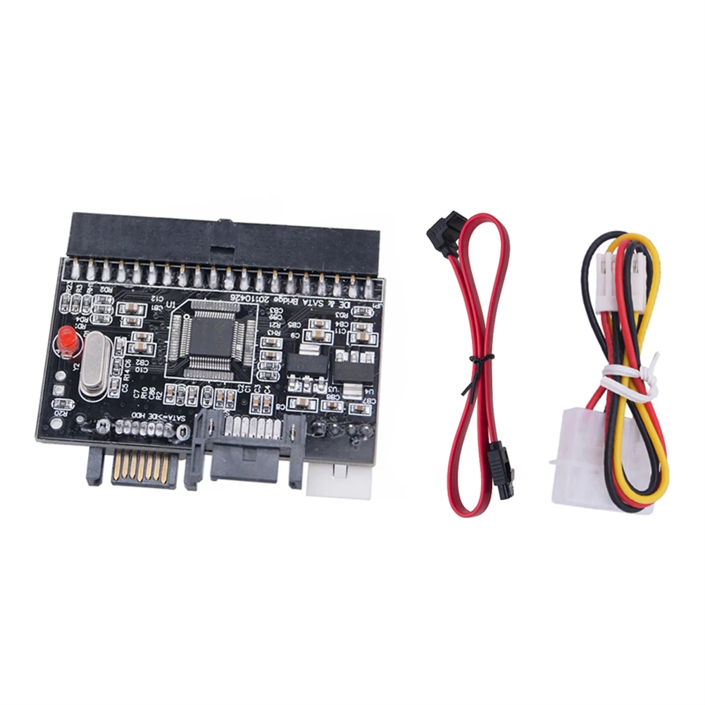 Адаптер преобразователя IDE в SATA Двусторонняя карта расширения SATA в IDE SSD с последовательным параллельным кабелем питания IDE для ноутбуков и настольных компьютеров