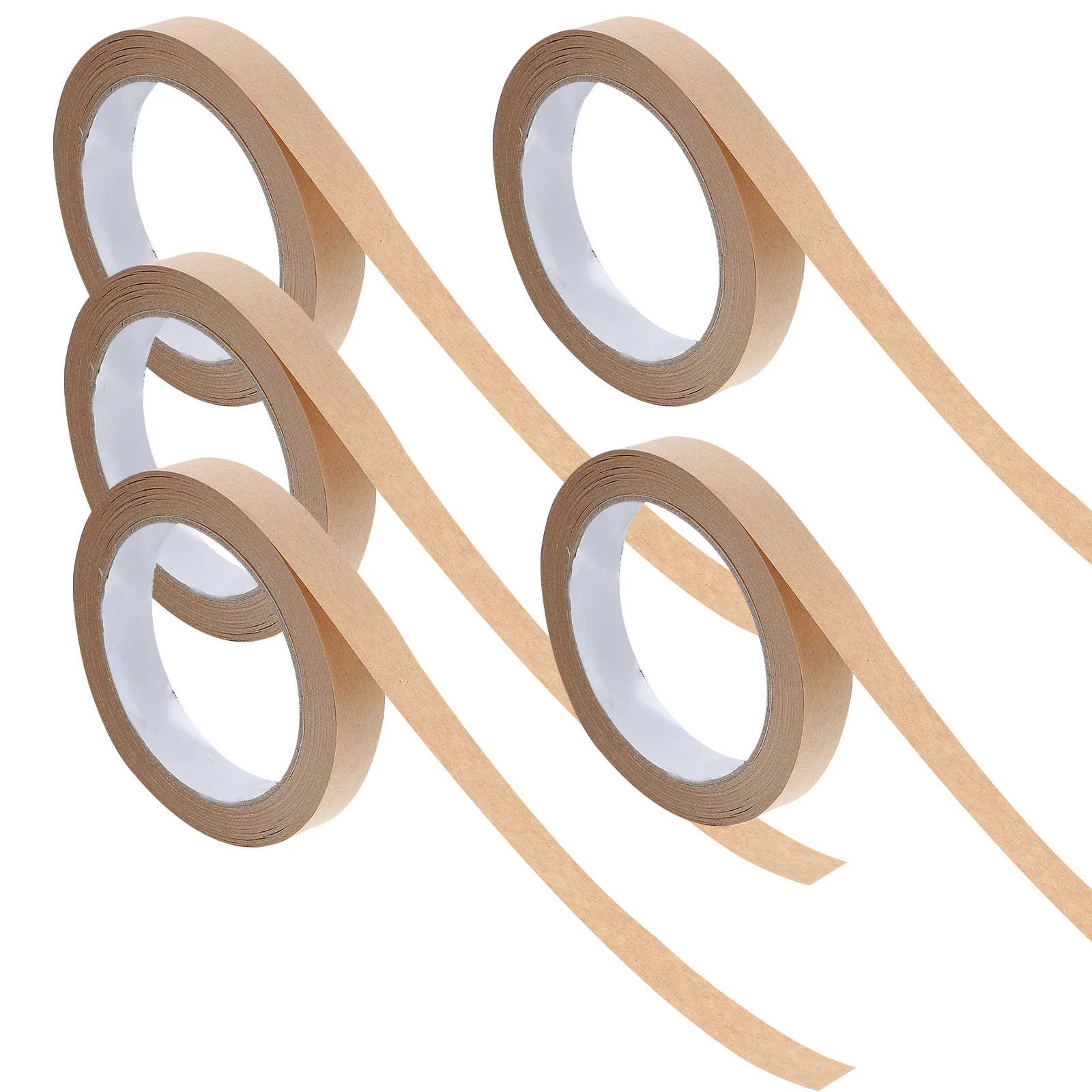 5 pcs Kraft Paper Tape Adhesive Diy Written Waterproof Tearable For Crafts Stationery Sealing Packaging Transport