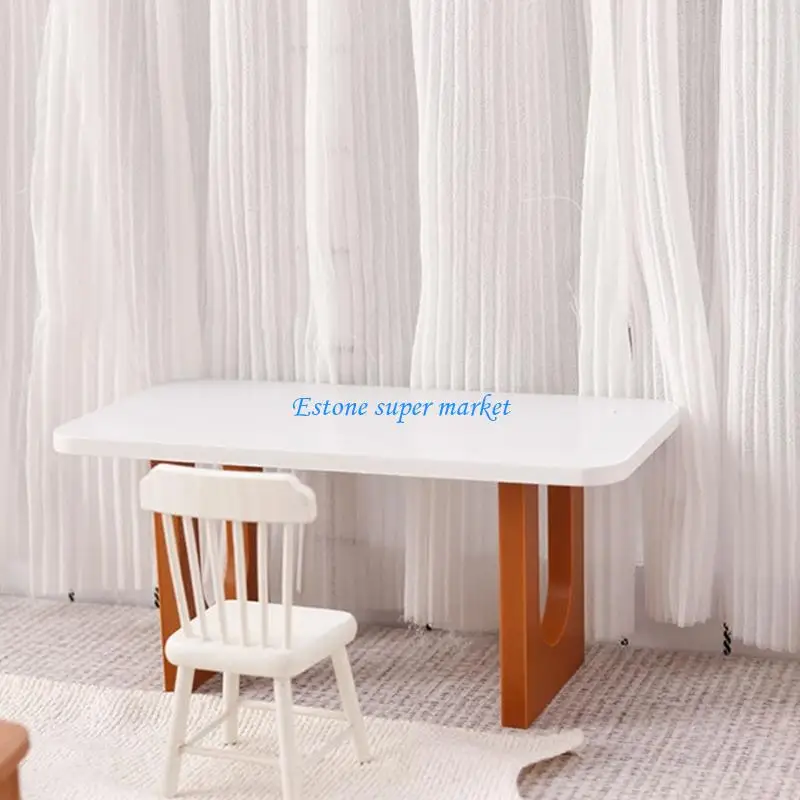 090B Wooden Writing Desk Table For Personalizing Miniature Rooms Creative Expression Dollhouses Display