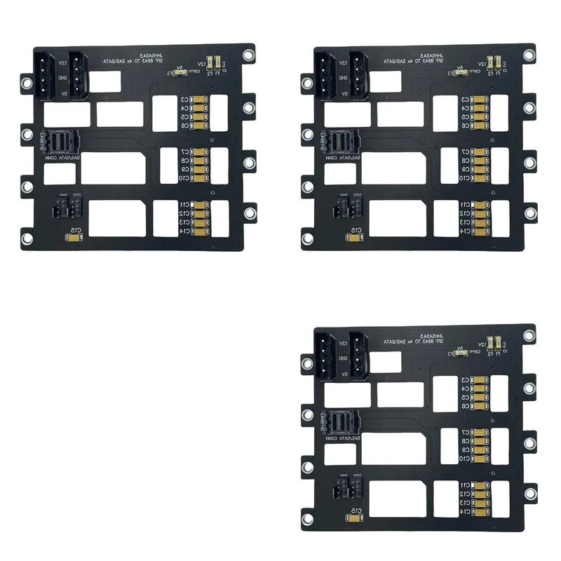 Solid 3X SAS/SATA Hard Disk Backplane For Nas Storage Server 6Gbps SFF8643 To 4-Bay HDD SSD Adapter Large 4D Power Supply