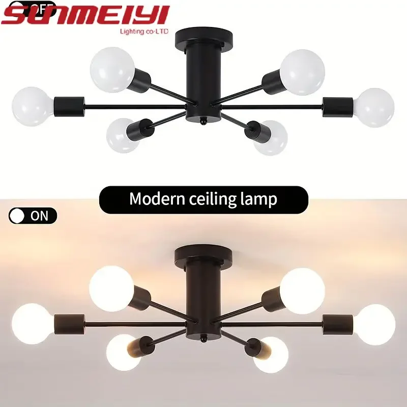 الشمال الحد الأدنى الحديثة جو غرفة المعيشة غرفة الطعام الثريا غرفة نوم غرفة الضيوف فرع الحديد LED تجهيزات ضوء السقف