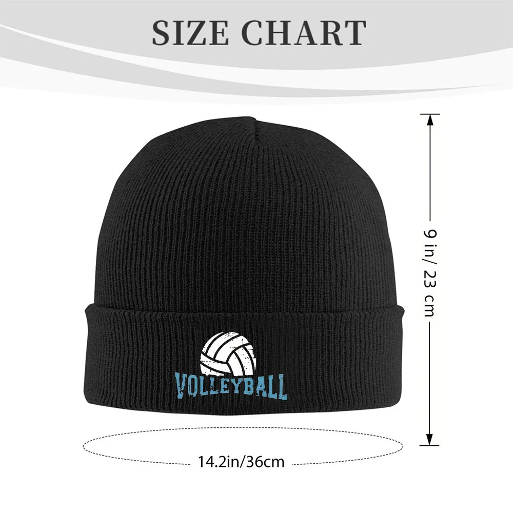 Volleyball Graphic Knit Beanie Hat Soft Warm Winter Skull Cap for All Adults