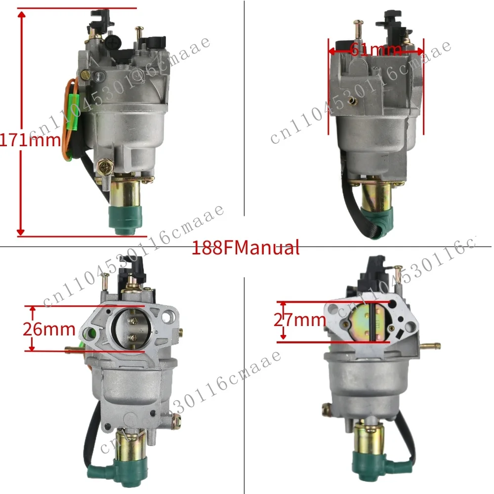 High Quality 188F Gas Free Valve Includes Manual Damper Washer Hose Manual Generator