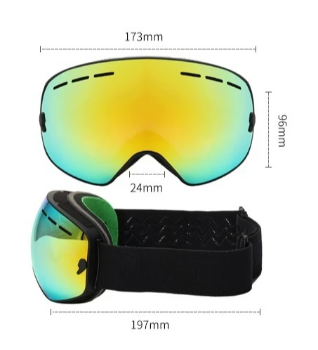 نظارات رياضية خارجية جديدة للرجال والنساء نظارات تزلج ملونة للكبار نظارات تزلج مضادة للضباب ومقاومة للماء