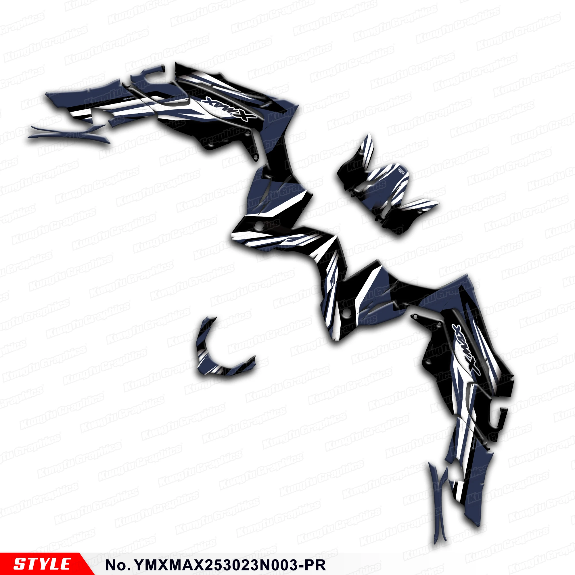 

Racing Graphics Sticker Sheet Kit for Yamaha XMAX 250 300 2023 2024, YMXMAX253023N003-PR