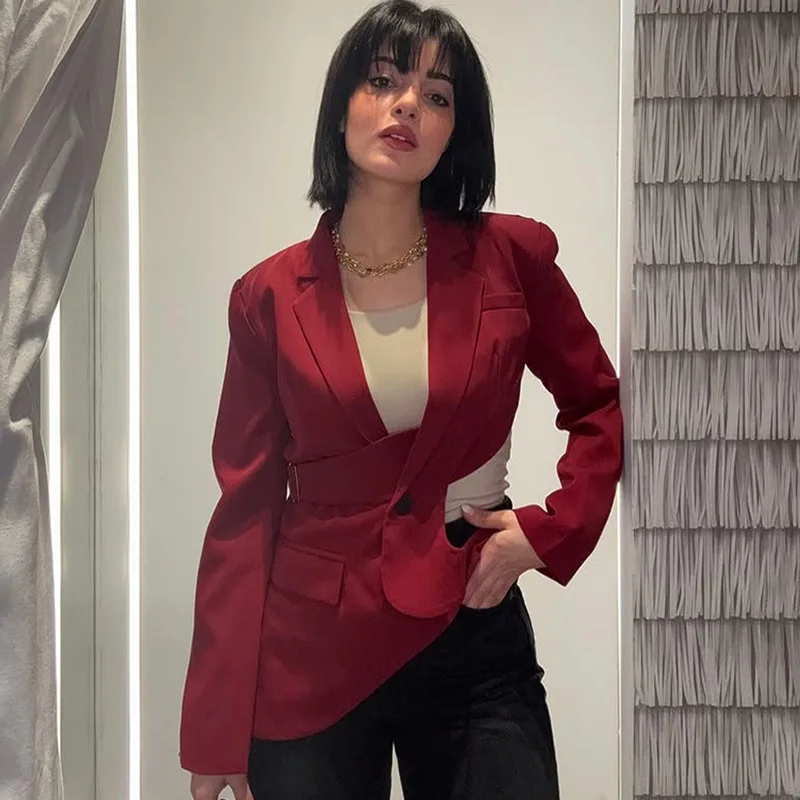 

Women's Asymmetric Cut out Slim Suit Jacket Summer New Style Niche Personalized Top for Women
