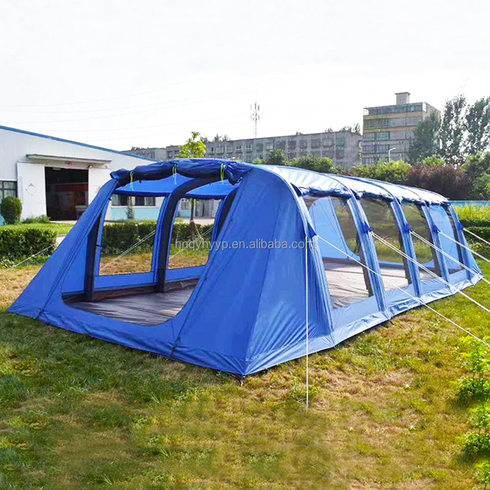 Customized Luxury Large Space Double Layer Tunnel Tent 10-12 Person Inflatable Outdoor Tent for Camping