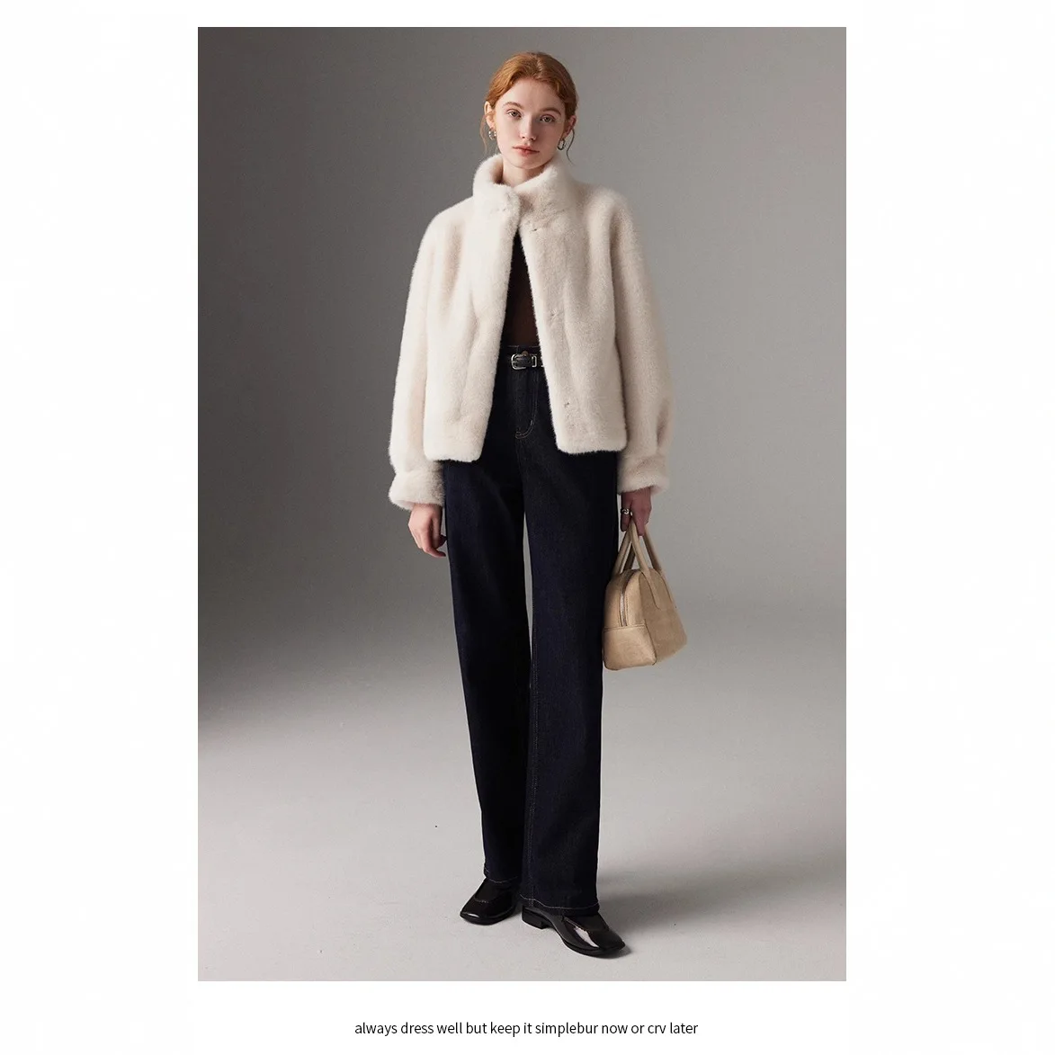 2025 الشتاء النساء ايكو الفراء أبلى الوقوف طوق زر بلون سيدة فرو منك سترة مريحة مريحة الإناث معطف فرو المنك #2