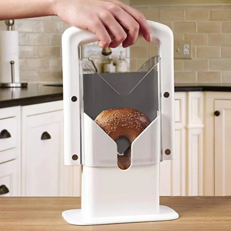 Multifunctional Bagel Slicer Guillotine Type Handheld Bread Cutting Tool Portable Kitchen Prep Accessory For Breakfast
