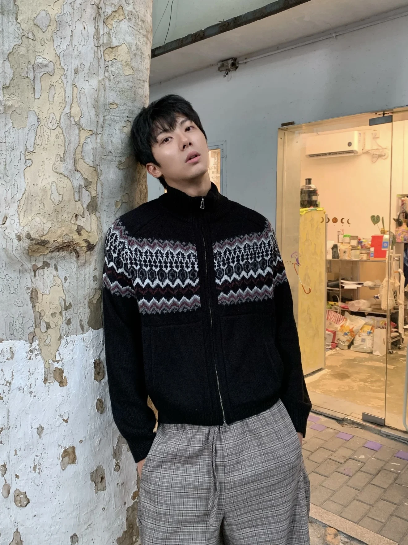 

Retro Lazy Loose Zipper Knitted Open Cardigan Men Women Autumn Winter Casual All Match Sweater Jaet Polyester Fiber Long Sl...