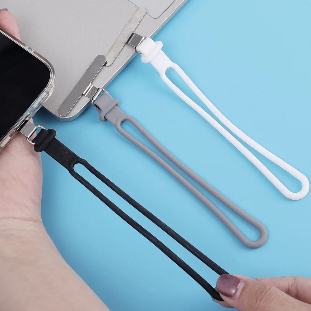 1-3Pcs New Silicone Phone Tether Stainless Steel Tab Gasket Phone Case Clip Back Straps Safety Connecting Hanging Piece Lanyard