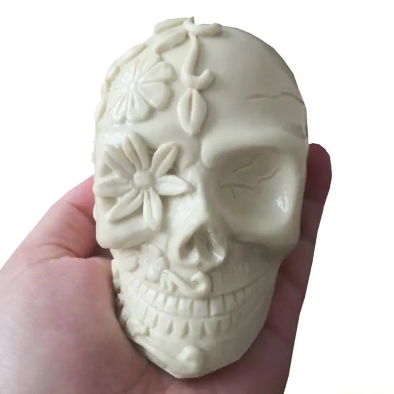 

31BF Flower Skull Silicone Mold Keychain Resin Epoxy Craft Polymer Clay Craft