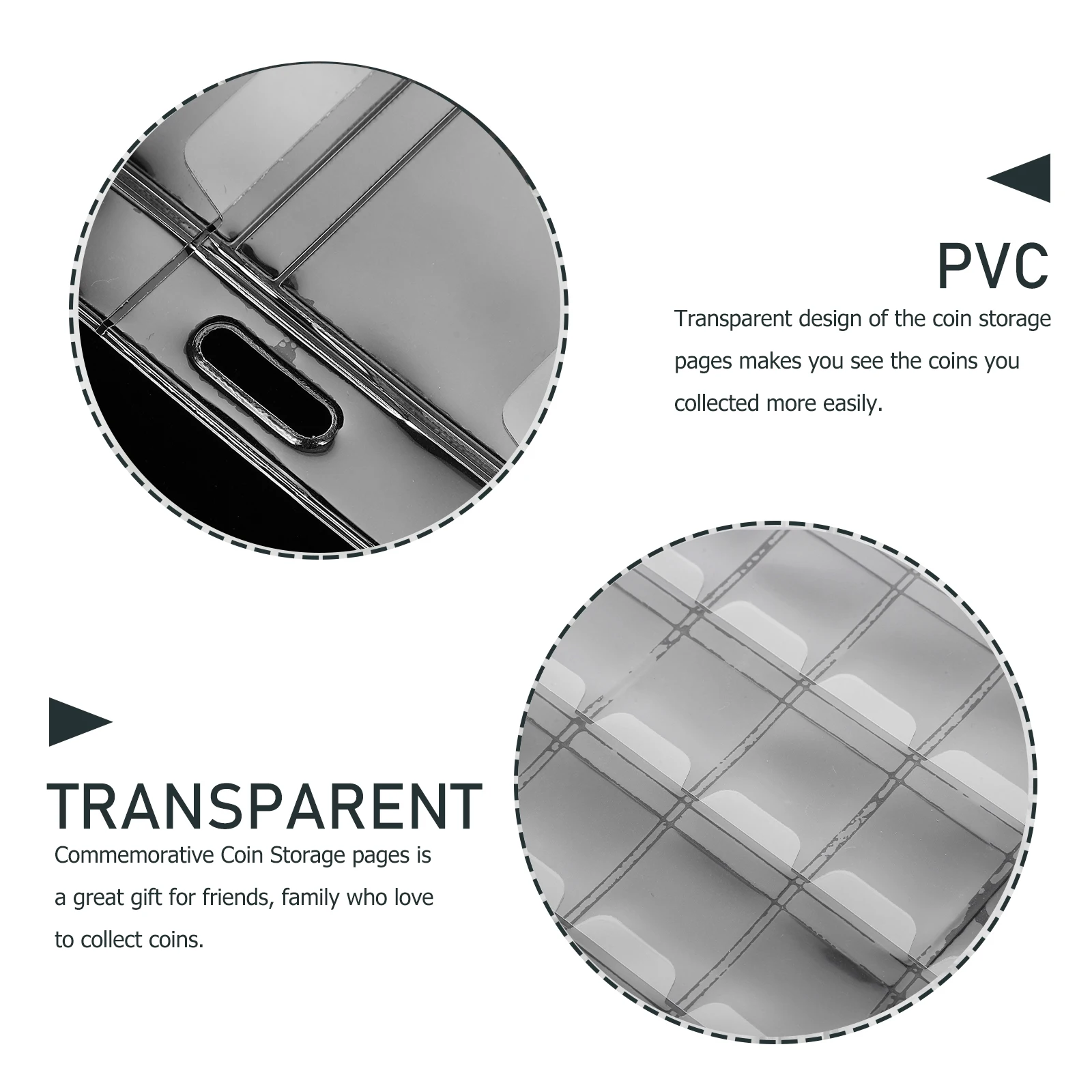10 أوراق من صفحات جمع العملات المعدنية وأكمام حامل بلاستيك PVC لهواة جمع ألبوم تخزين وحاميات مستلزمات العملات المعدنية #2