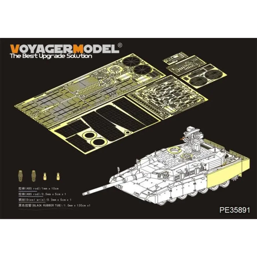 Upgraded parts   Voyager PE35891  Leopard2 Revolution 2 MBT Basic Detailing Set  1/35