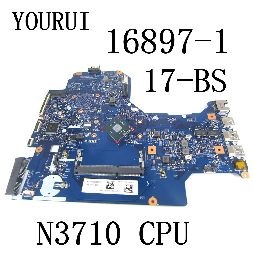 

16897-1 For HP 17-BS 17-BS001DS Laptop Motherboard with N3710 CPU 448.0C804.0031 Mainboard