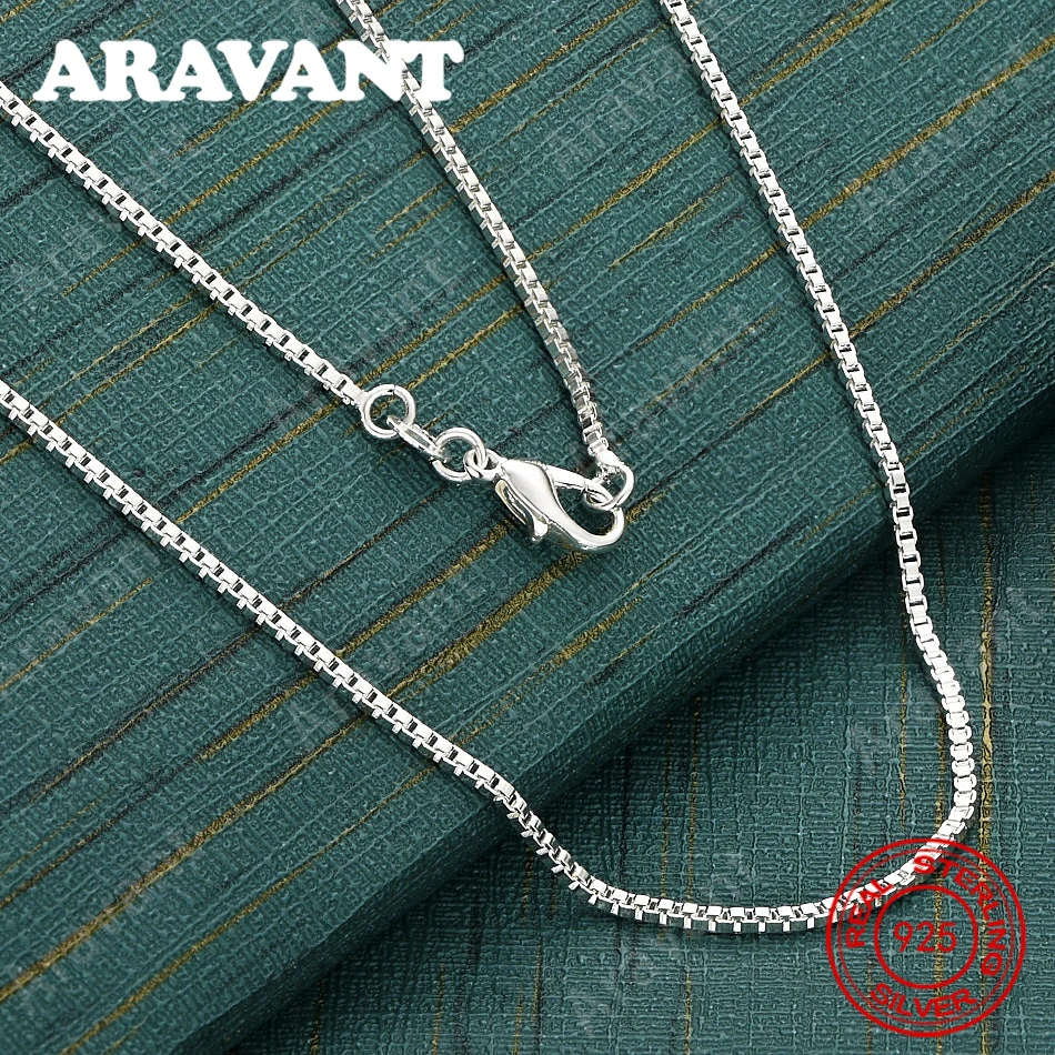 925 Sterling Silver Box Chain Necklace, Women'S Commuter Accessory, Christmas Gift Jewelry