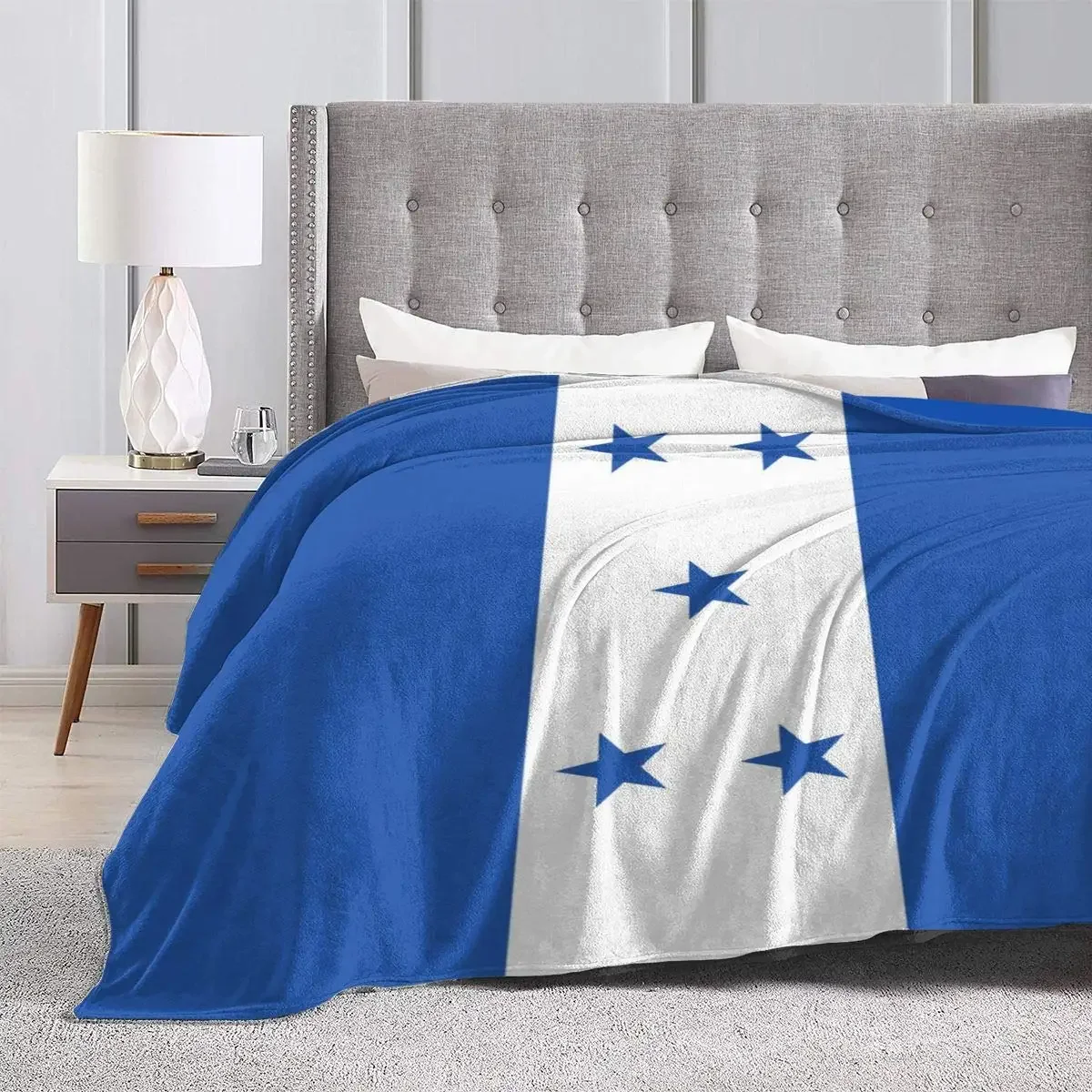 Honduras Flag Sherpa Blanket Comfy Bed Blanket for Family Festival Gifts, Cozy Flannel Throw Blankets Durable Warm Sofa Blanket