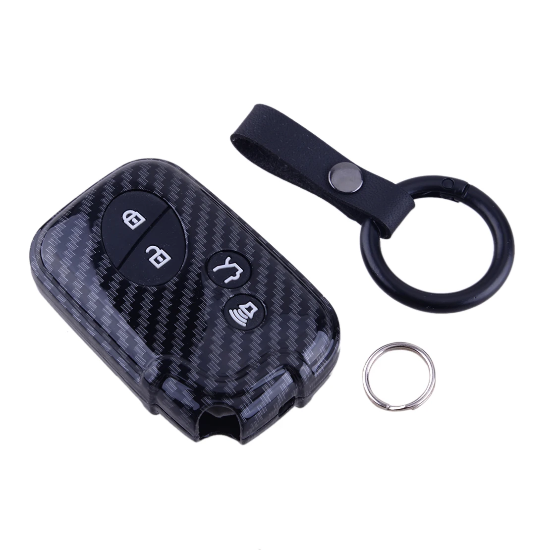 Remote Key Fob Case Cover Carbon Fiber Style Black Fit for Lexus LS460 ES350 IS350 IS250 GS460 GS450h GS430 RX450h CT200h HS250h