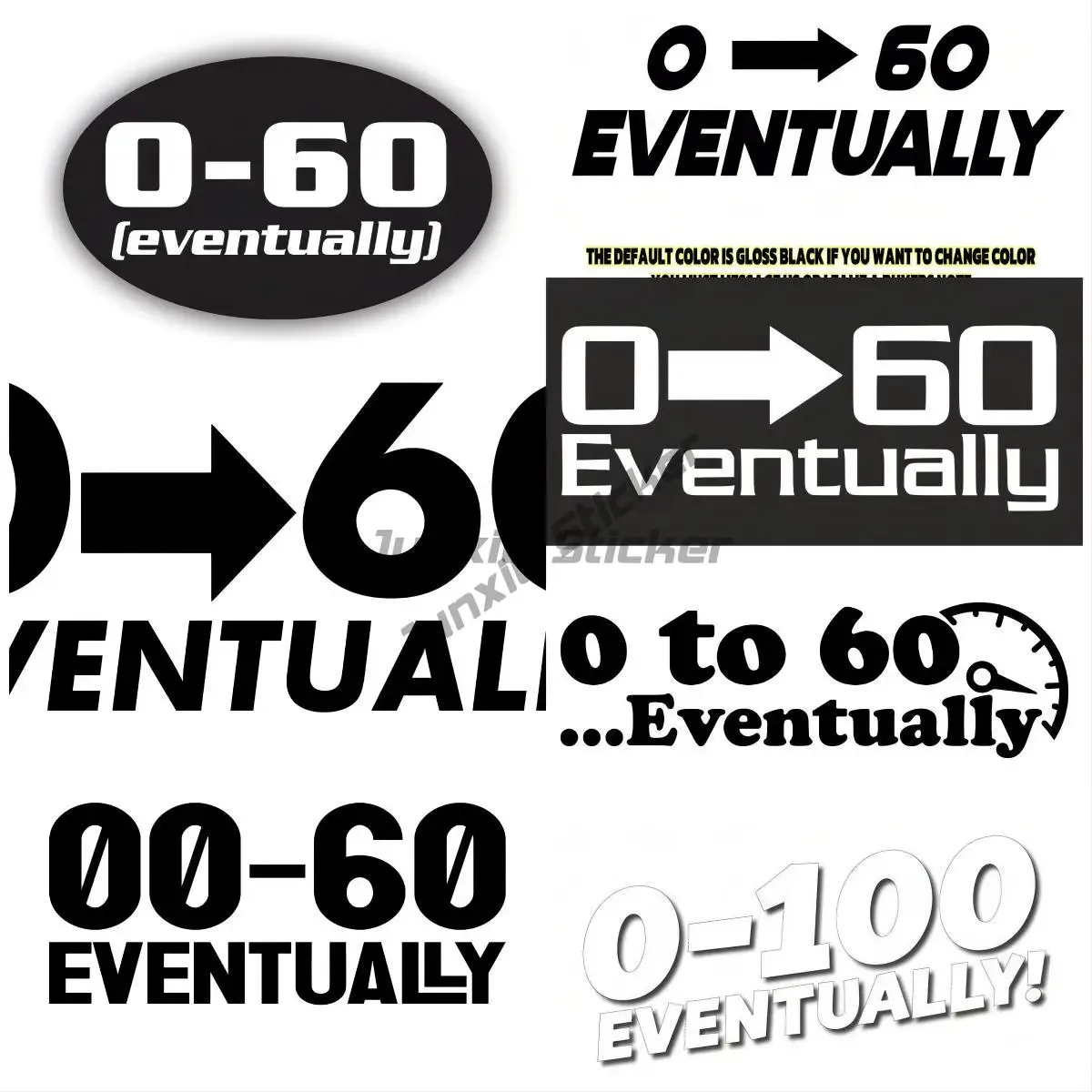 

0-60 Eventually Sticker / Decal Car 4x4 Vinyl Scratch-Proof Sunscreen