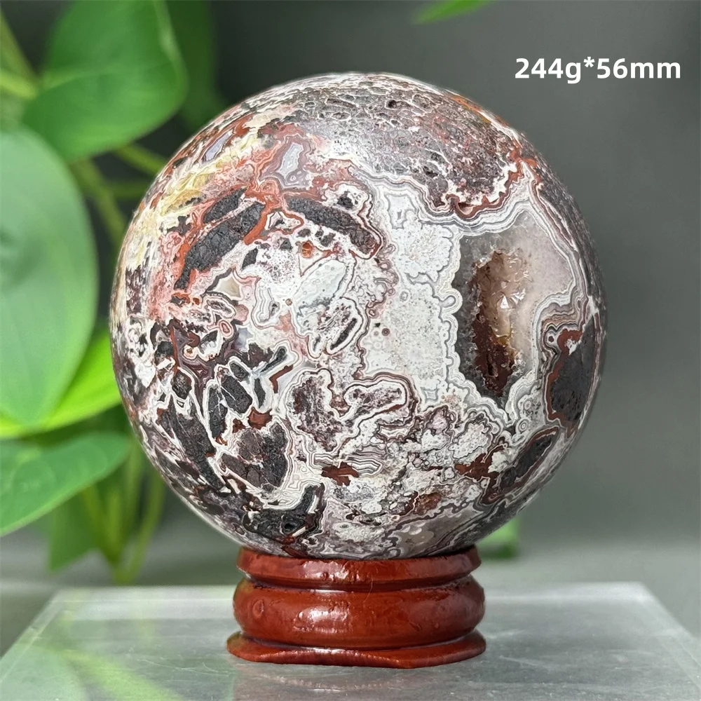 كرة عقيق موكسيكو طبيعية لمذبح العرافة ، كرة كوارتز معدنية للهالة ، هدية وقاعدة زينة منزلية ، التأمل في الطاقة الشافية