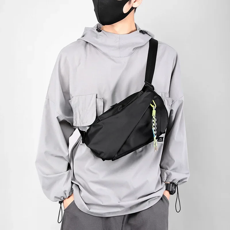 Bolso de hombro de nailon para hombre, bolsa de pecho impermeable para deportes al aire libre, correr, ciclismo, cinturón de gran capacidad, bolsa de viaje para teléfono, bolsas de mensajero