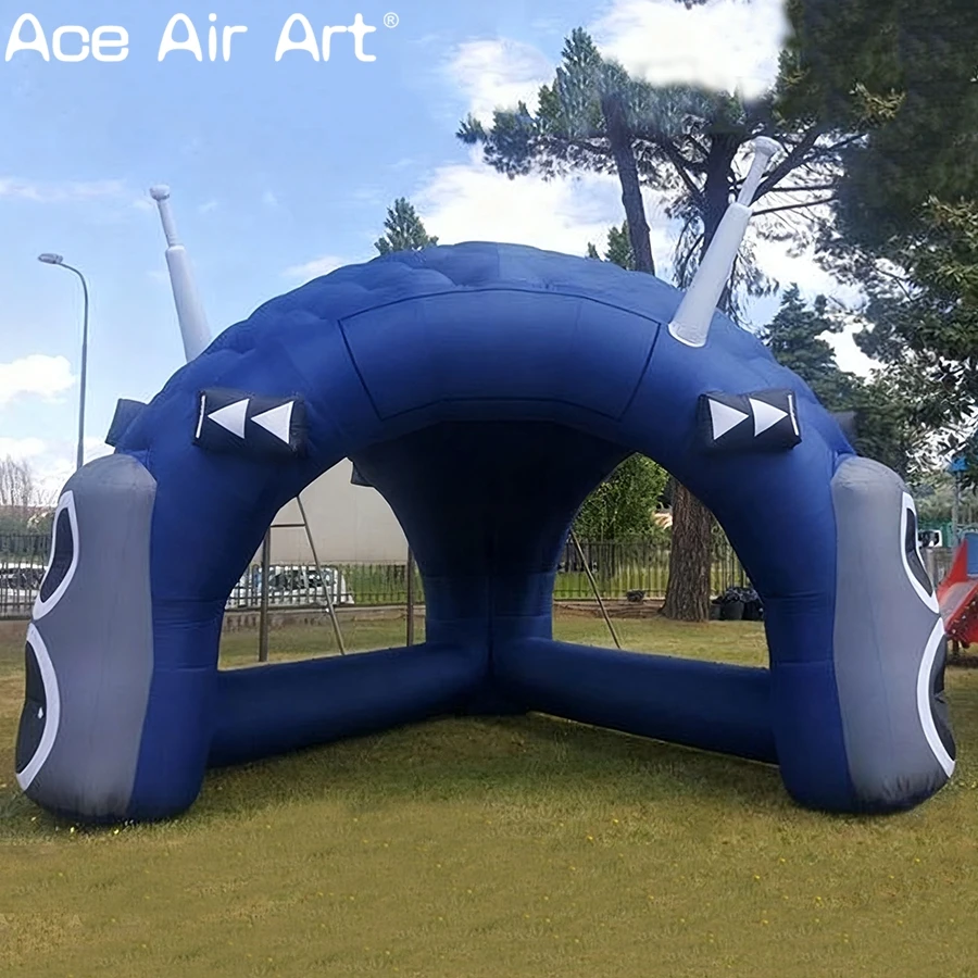 Reproductor de música inflable personalizado, tienda de campaña con cúpula, modelo de transmisión inflable con antena para eventos al aire libre, fiesta de Festival de Música