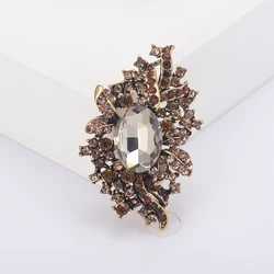Rhinestone Flower Brooches for Women Unisex Crystal Glasses Pins Banquet Party Backpack Gifts Jewelry Accessories