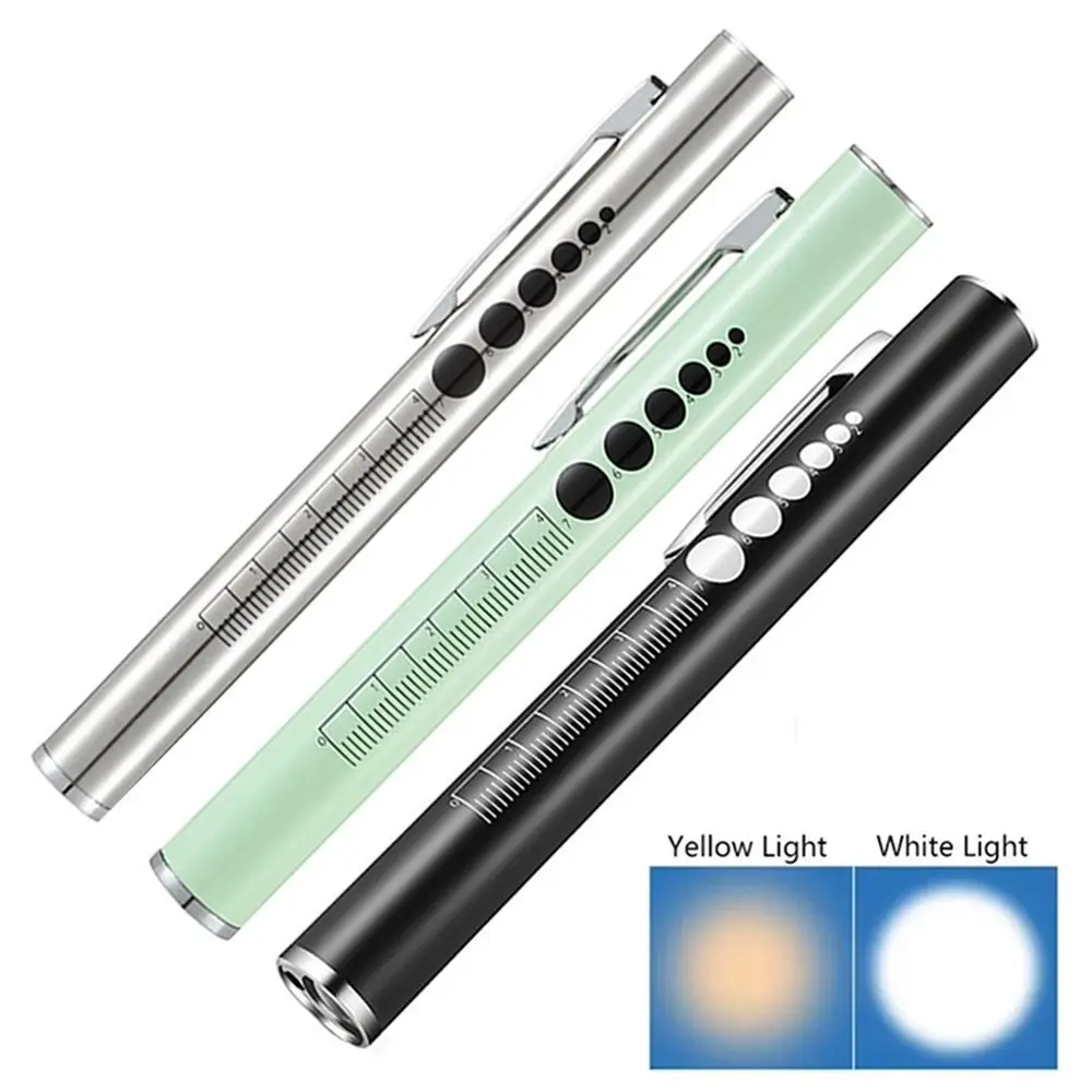 

Portable Mini LED Pen Light Multi Function Stainless Steel Nursing Flashlight with Dual Lamp USB Rechargeable LED Torch Lamp