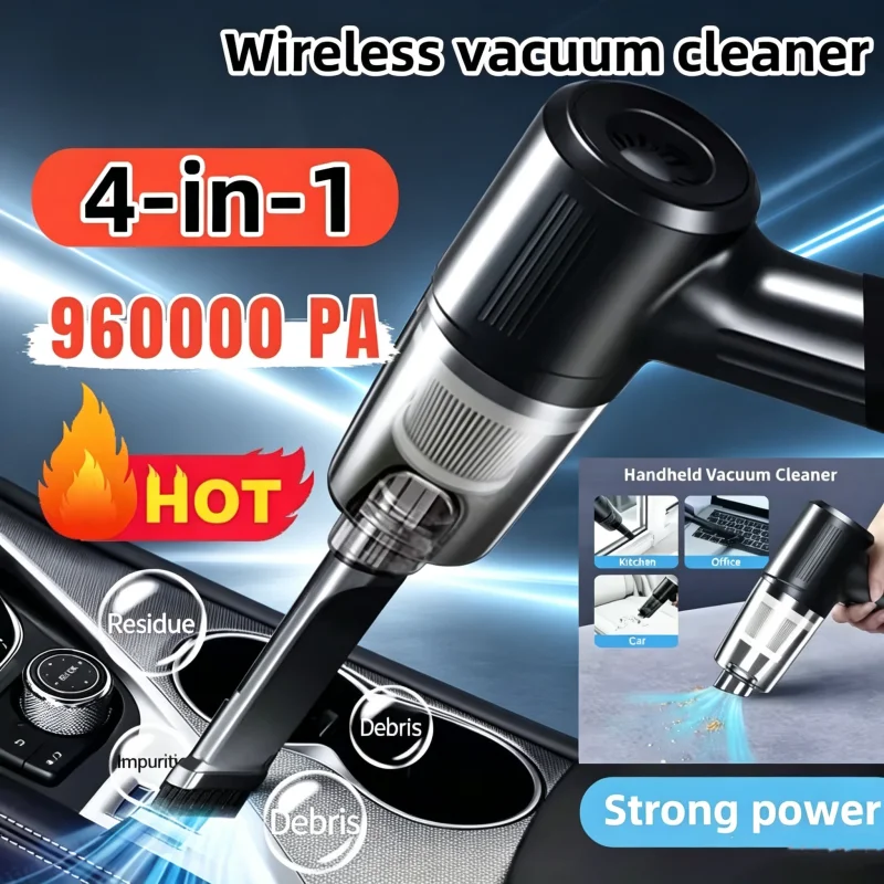 4-in-1 Portable Wireless Car Vacuum Cleaner Multifunctional High-power Suction Blowing Integrated Cleaning Appliance ﻿2026 New