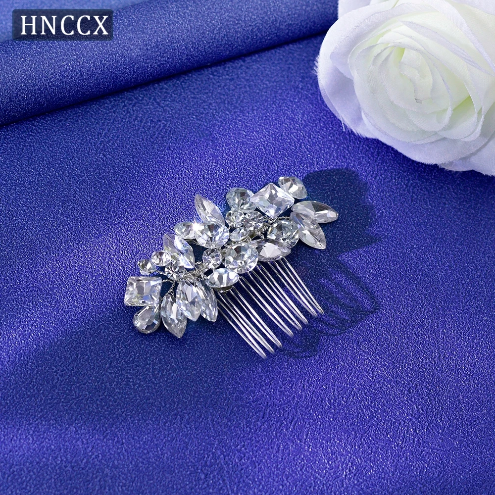 HNCCX Bridal Crystal Hair Combs Handmade Hair Accessories Wedding Hair Clips Silver Rhinestone Headpieces For Women Party CP88