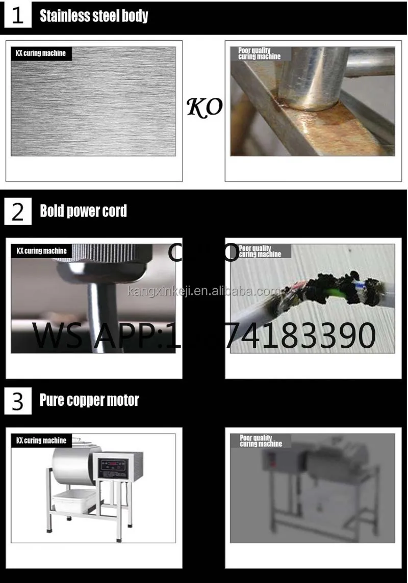 Commercial Vacuum Tumbler Marinator Stainless Steel Chicken Pork Meat Pickling Machine