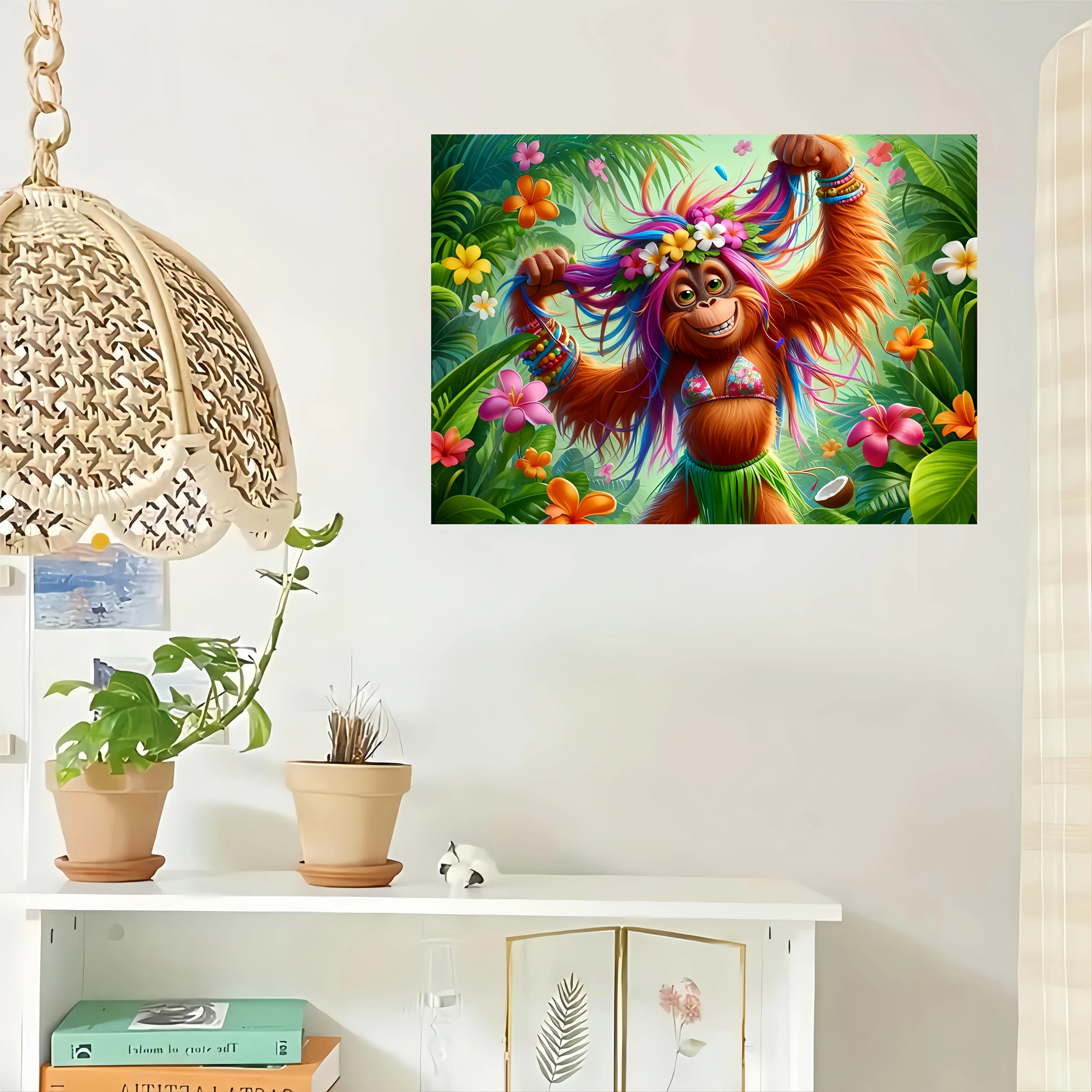 Puzzle de jungle tropicale vibrant, 1000 pièces, casse-tête coloré pour adultes et familles, jeu en carton rectangulaire Portable