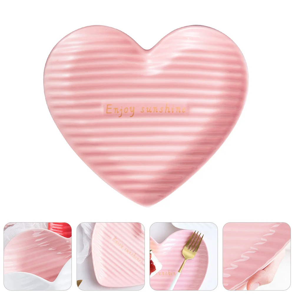 

1Pcs Ceramic Heart Style Serving Plate Versatile Dish for Dessert Fruit Steak Cake Home Kitchen Table Decoration