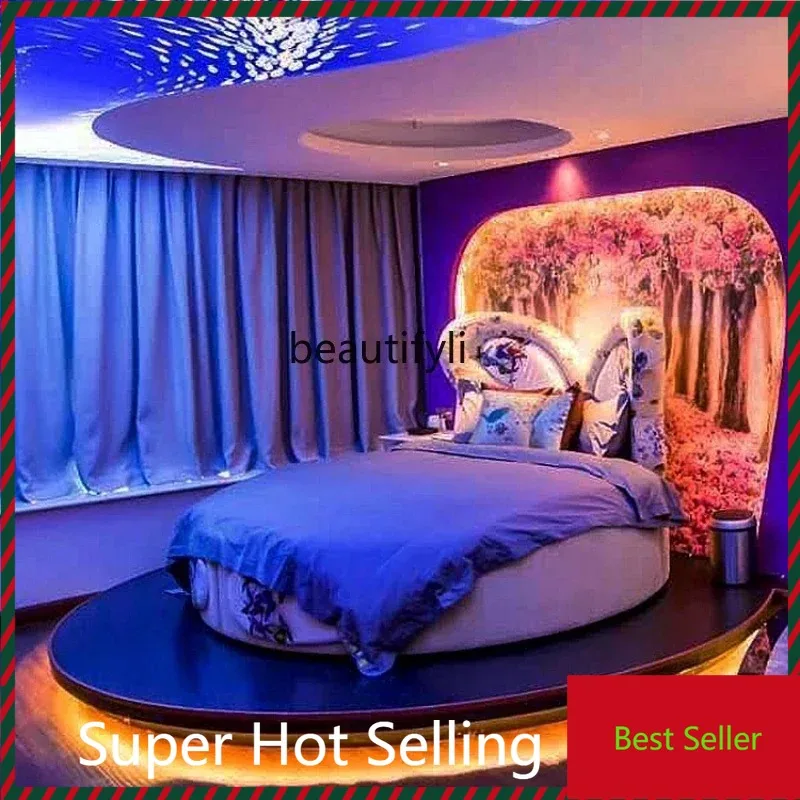 

Electric Bed Bed & Breakfast Furniture Hotel Boutique Luxury Romantic Love Theme Butterfly round Water Bed