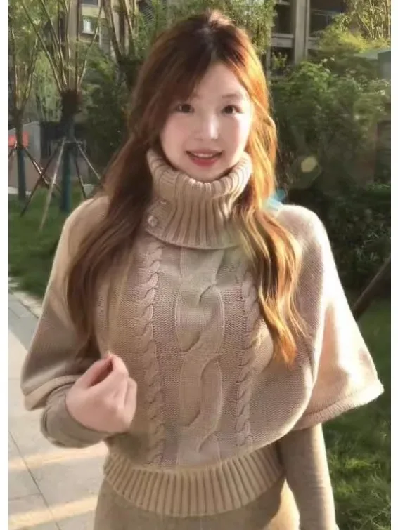 

Women's High Collar Knitted Sweater Cowl Ne Long Sve Warm Cozy Outerwear Casual Sle Autumn Winter New Arrival Korean L...